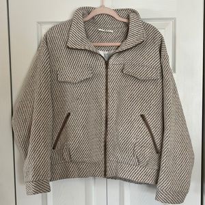 12th Tribe Marina Taupe Wool Moto Jacket